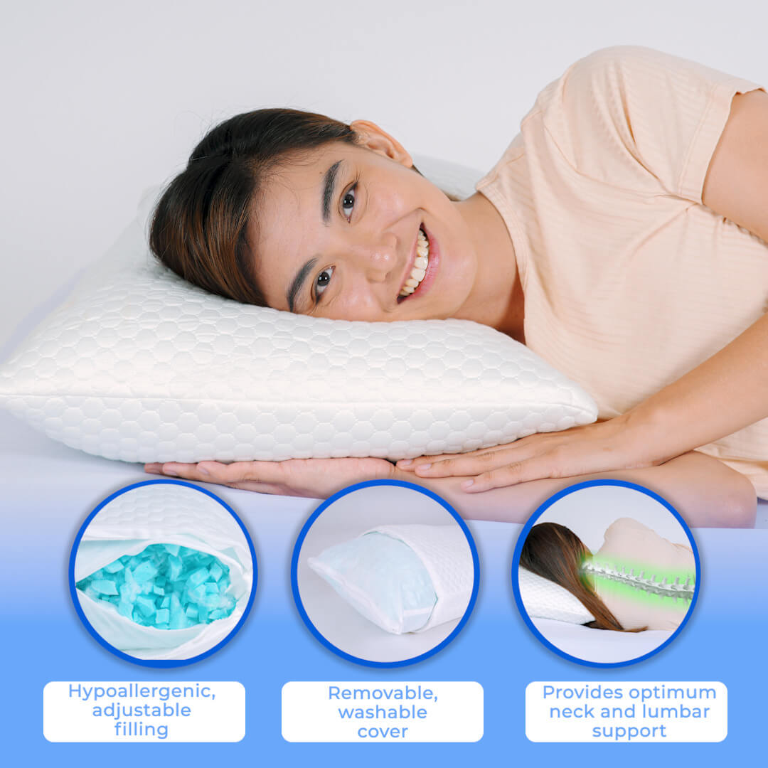 Joololo Adjustable Pillow - For Side, Back, Stomach Sleepers